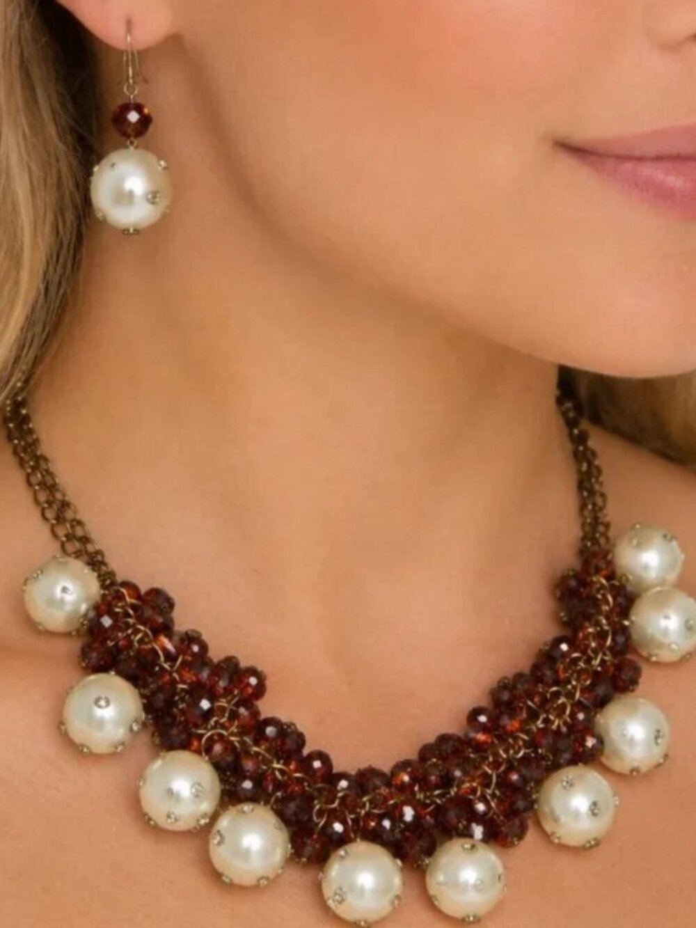 Vintage Costume Earrings & Necklace Set